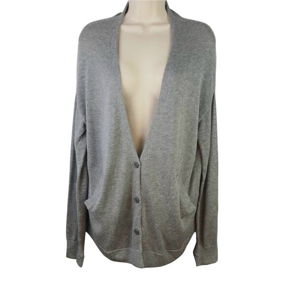 Lululemon SZ 8 Cardi In The Front Cashmere Blend Button-Front Cardigan Gray - Picture 3 of 6
